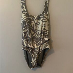 Tropical Leaf Print Swimsuit